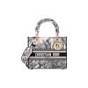 디올 미디움 레이디 D 라이트 백 트왈 드 주이 보야주 자수 화이트 블랙 M0565OEUP-M041 #24*11*20cm
