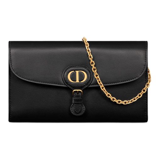 디올 바비 이스트 웨스트 체인 파우치 스무스 카프스킨 블랙 S5703UBPZ-M900 #21.5*4*12cm