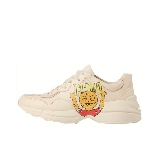 구찌 롸이톤 캣 프린트 스니커즈 아이보리 699293 DRW00 9522