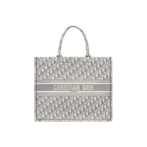 디올 라지 북 토트백 그레이 디올 오블리크 자수 M1286ZRIW-M932 #37*16*28cm